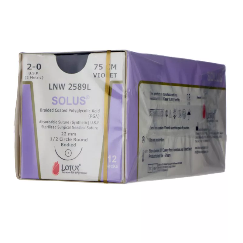Nici wchłanialne Solus z igłą (12 saszetek) Nici wchłanialne Solus z igłą (12 saszetek)