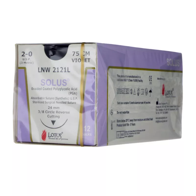 Nici wchłanialne Solus z igłą (12 saszetek) Nici wchłanialne Solus z igłą (12 saszetek)