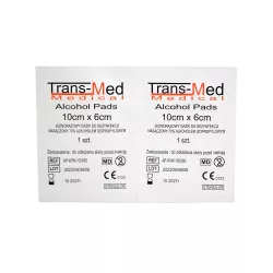 Gaziki nasączone alkoholem, jałowe, 10x6cm (100szt.)