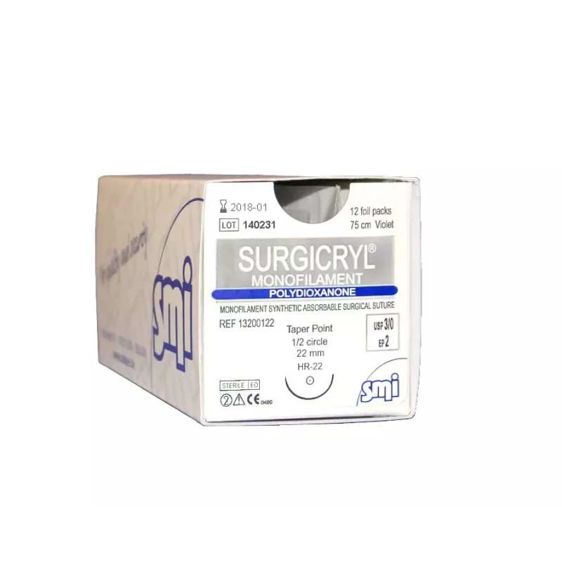 Surgicryl monofilament fioletowy z igłą odwrotnie tnącą (3/8 koła) Surgicryl monofilament fioletowy z igłą odwrotnie tnącą (3/8 koła)